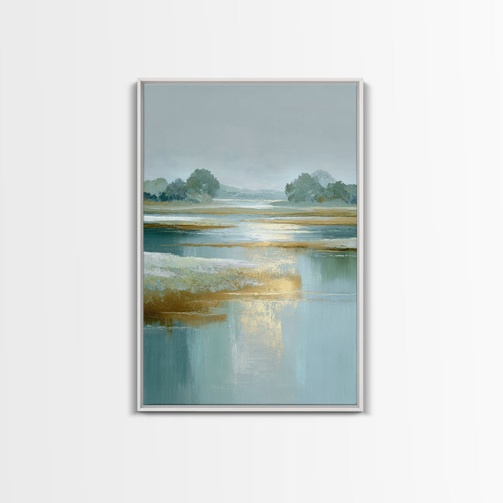 Sunlit Lake with Calming Reflections Canvas Print, Dental Office Art, Art Print, Office Decor, Fine Art, Calm, Unique Wall Art, DOA-2x3-95