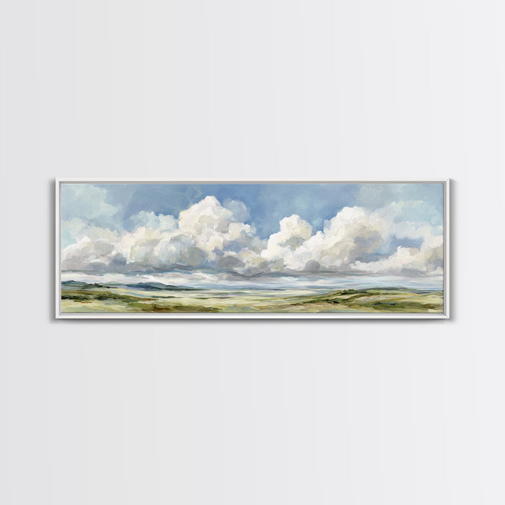 Peaceful Clouds over Open Meadow Canvas Print, Dental Office Art, Office Wall Art, Office Decor, Fine Art, Calm, Medical Decor, DOA-3x1-25