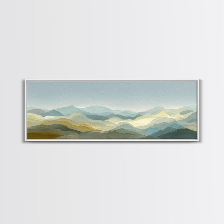 Gentle Mountain Landscape Framed Canvas Print, Dental Office Art, Medical Office Art, Office Decor, Fine Art, Calm, DOA-3x1-44