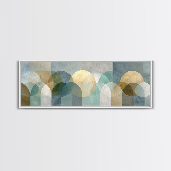 Light Scandinavian Abstract Arches Framed Canvas Print, Dental Office Art, Minimalist Wall Art, Office Decor, Abstract Art, DOA-3x1-57