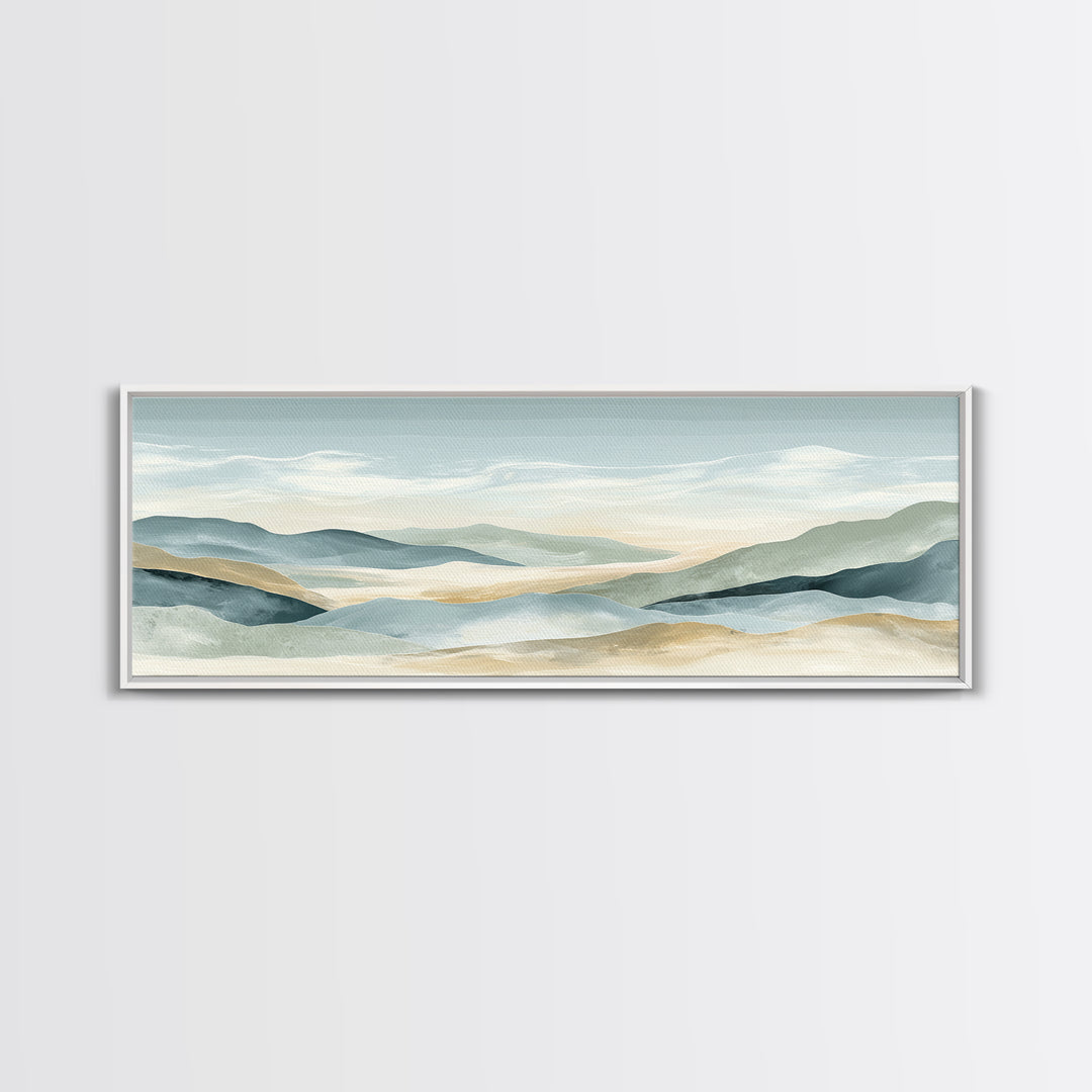 Soft Gradient Sunrise Framed Canvas Print, Dental Office Art, Neutral Decor, Office Decor, Fine Art, Calm, Wall Art, Poster, DOA-3x1-60