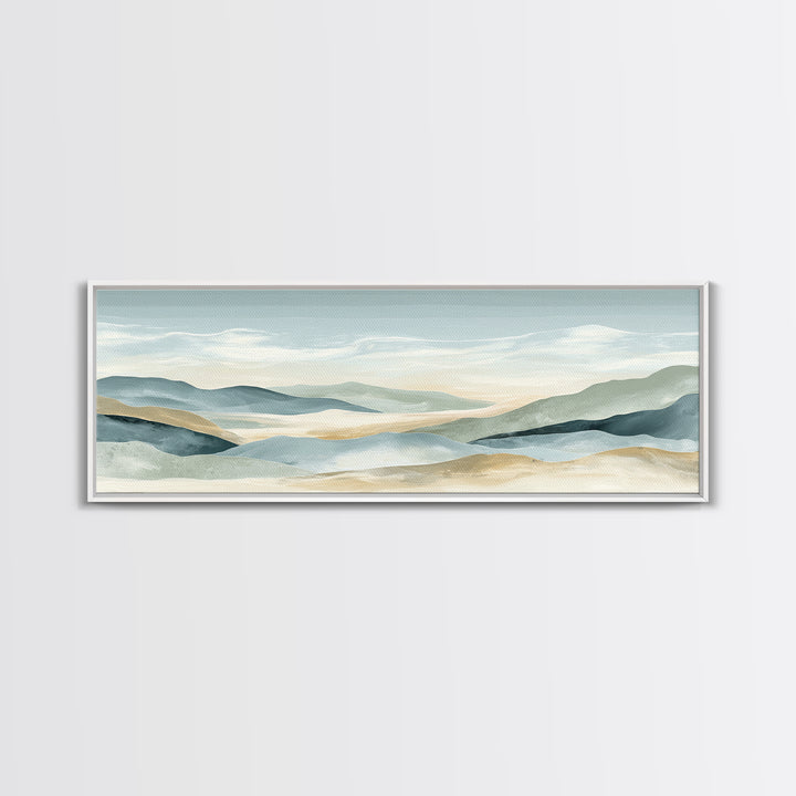 Soft Gradient Sunrise Framed Canvas Print, Dental Office Art, Neutral Decor, Office Decor, Fine Art, Calm, Wall Art, Poster, DOA-3x1-60