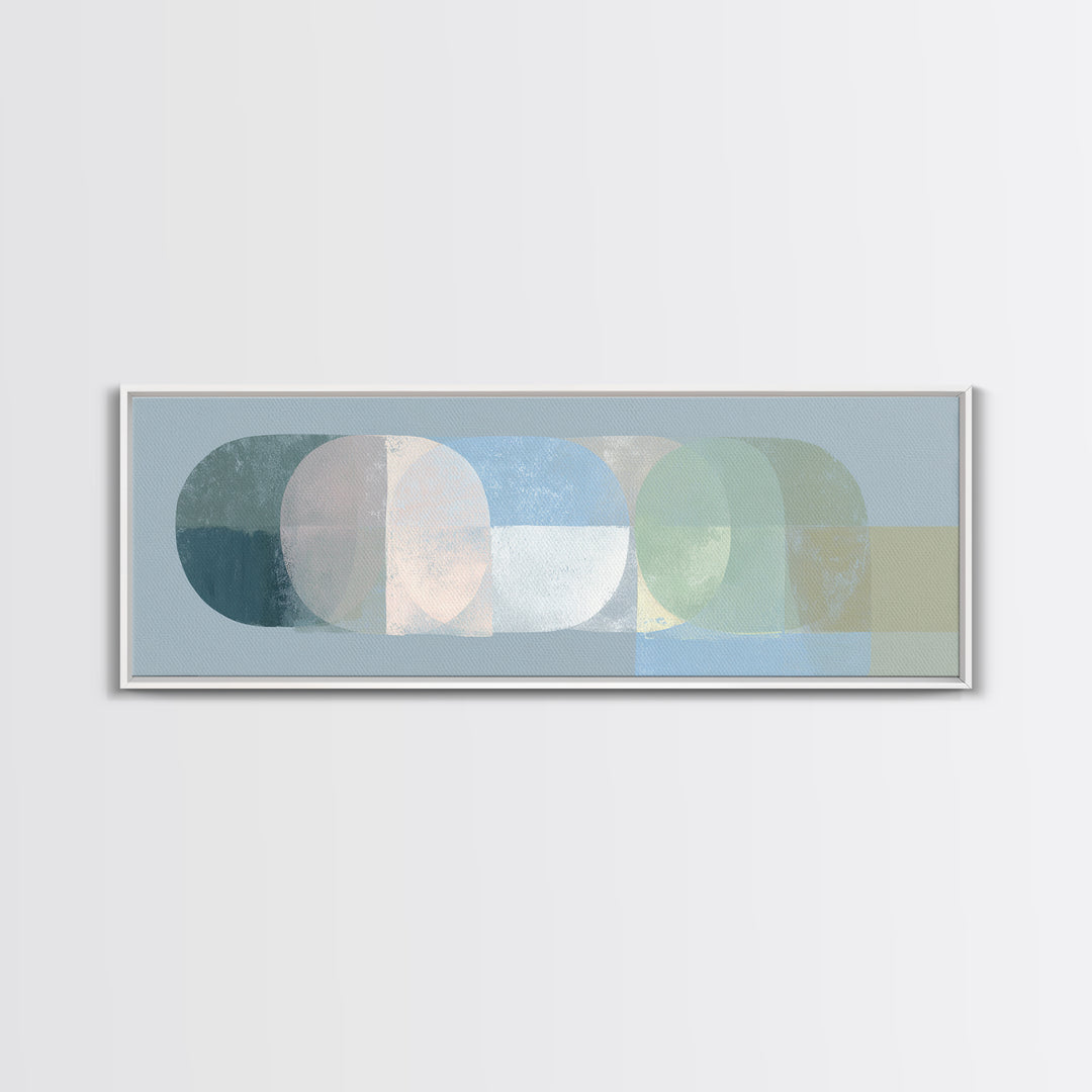 Simple Rainbow Pastel Shapes for Children Canvas Print, Dental Office Art, Room Decor Aesthetic, Office Decor, Abstract Art, DOA-3x1-61