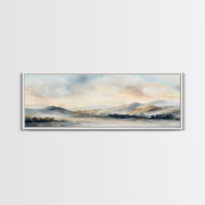 Soft Gradient Sunrise Framed Canvas Print, Dental Office Art, Contemporary Art, Office Decor, Fine Art, Calm, Dental Wall Art, DOA-3x1-84