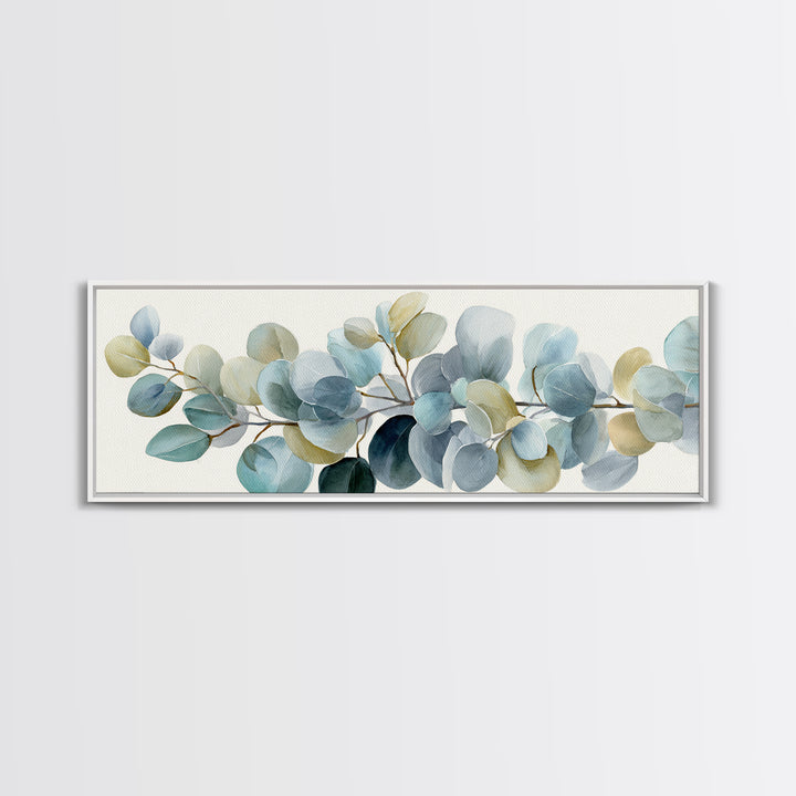 Soft Botanical Eucalyptus Print for Clean Atmosphere Canvas Print, Dental Office Art, Dental Decor, Office Decor, Calm, DOA-3x1-91