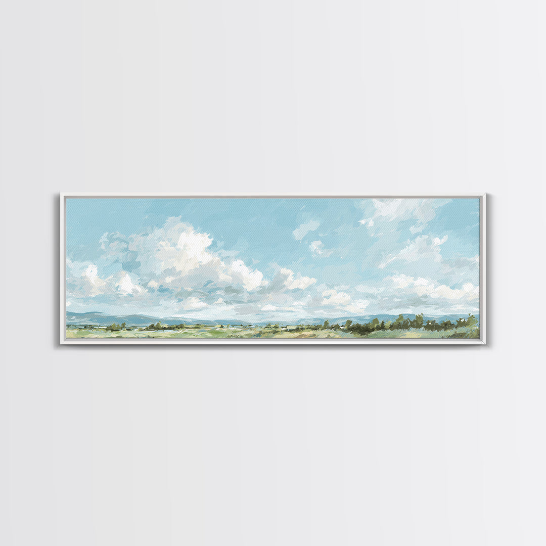Peaceful Clouds over Open Meadow Canvas Print, Dental Office Art, Medical Office Decor, Office Decor, Fine Art, Calm, DOA-3x1-97