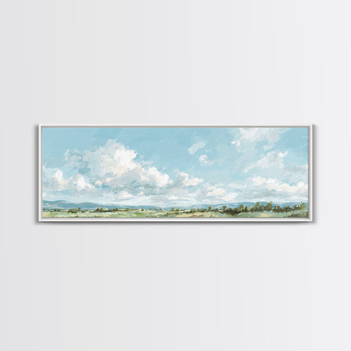Peaceful Clouds over Open Meadow Canvas Print, Dental Office Art, Medical Office Decor, Office Decor, Fine Art, Calm, DOA-3x1-97