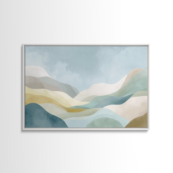Simple Rainbow Pastel Shapes for Children Framed Canvas Print, Dental Office Art, Printable Wall Art, Office Decor, Calm, DOA-3x2-25