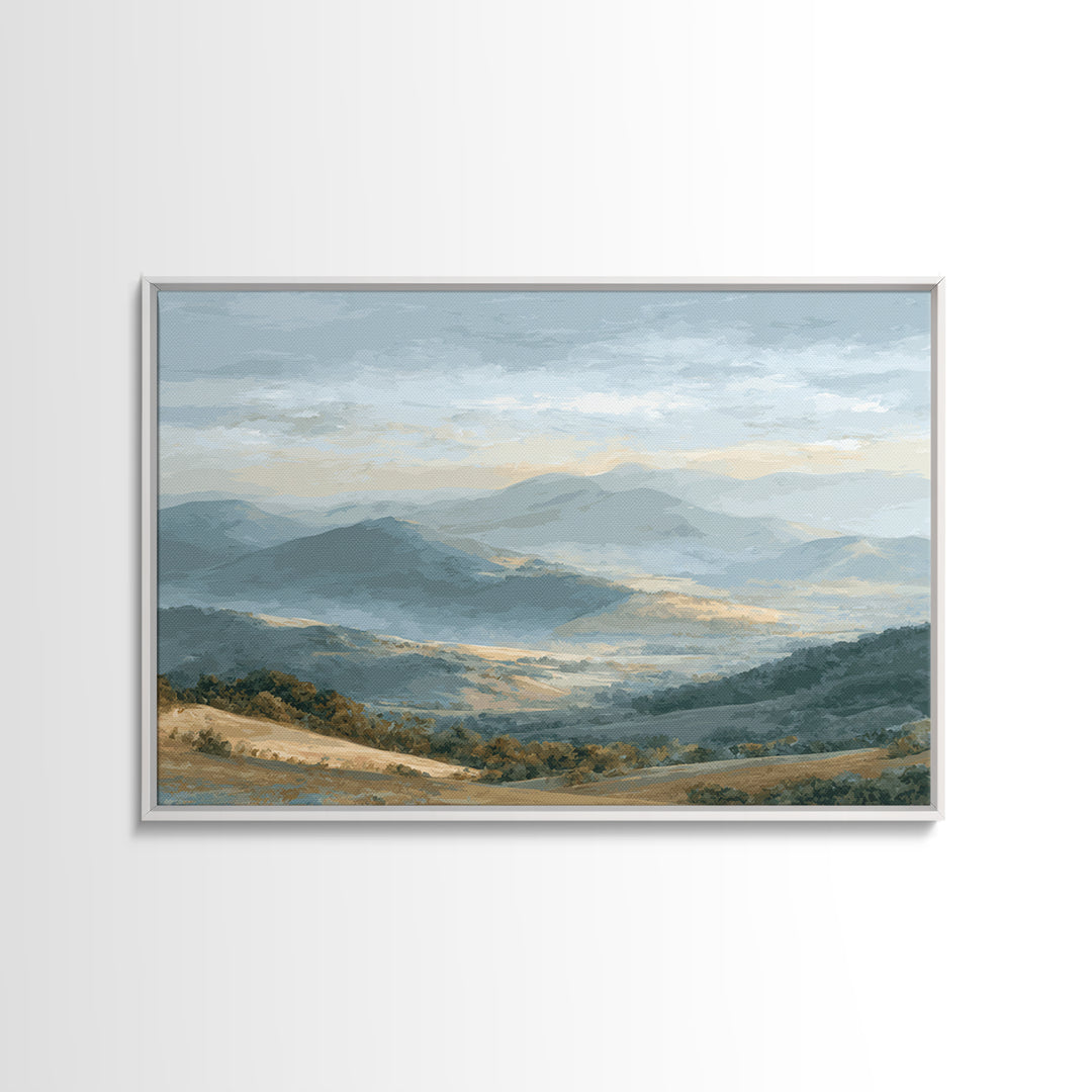 Gentle Mountain Landscape Canvas Print, Dental Office Art, Minimalist Decor, Office Decor, Oil Painting, Calm, DOA-3x2-32