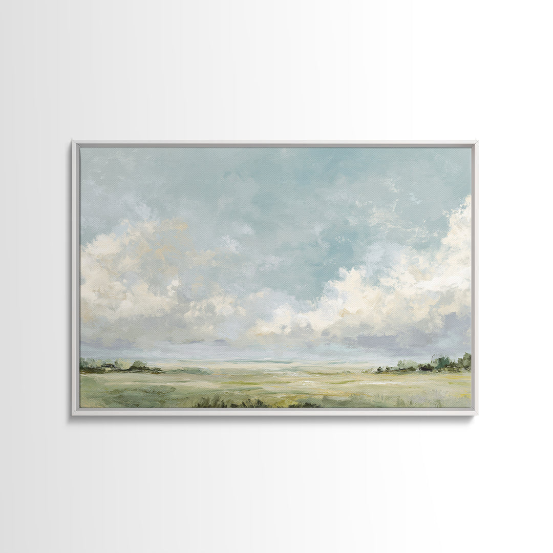 Peaceful Clouds over Open Meadow Canvas Print, Dental Office Art, Office Wall Art, Office Decor, Fine Art, Calm, Medical Decor, DOA-3x2-37
