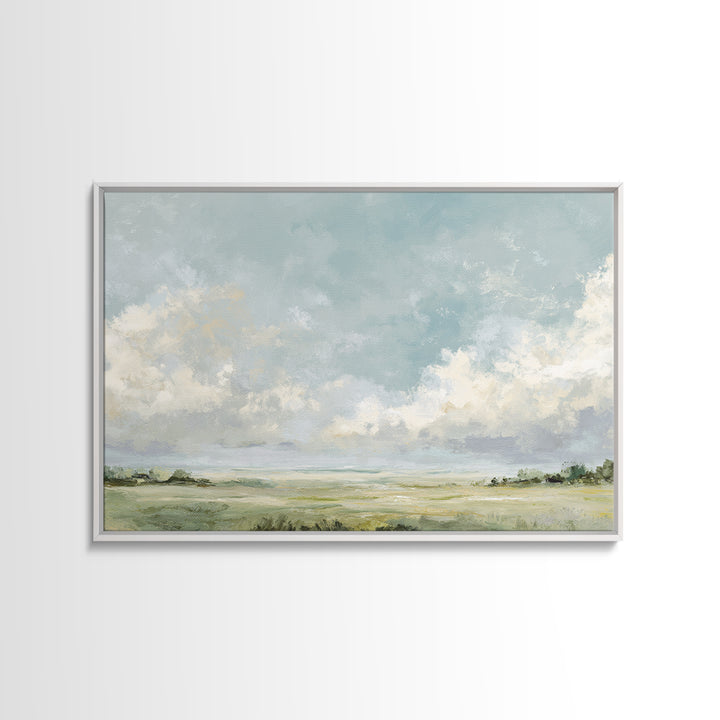 Peaceful Clouds over Open Meadow Canvas Print, Dental Office Art, Office Wall Art, Office Decor, Fine Art, Calm, Medical Decor, DOA-3x2-37