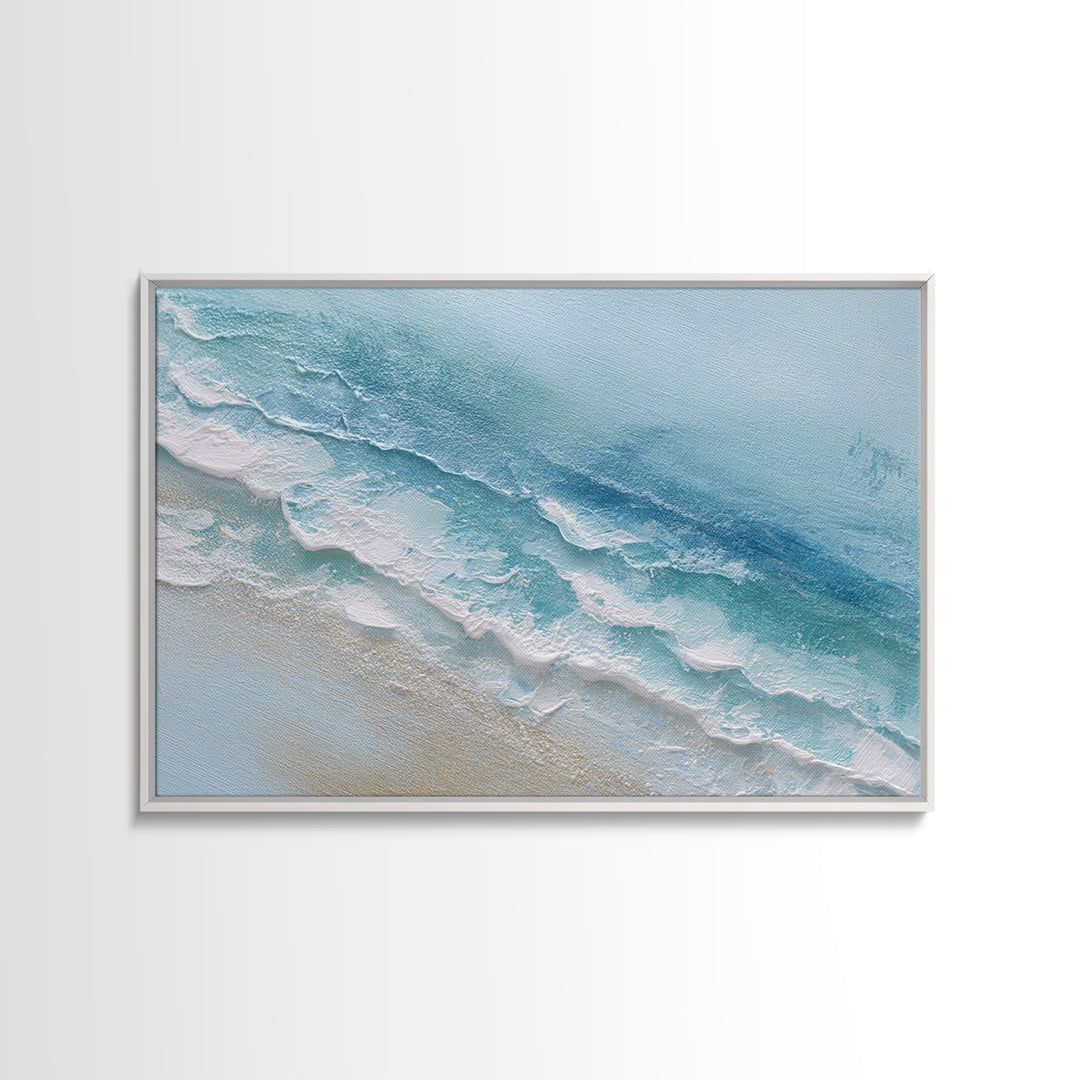 Calming Abstract Ocean Waves Framed Canvas Print, Dental Office Art, Office Decor, Oil Painting, Calm, Medical Art, DOA-3x2-5