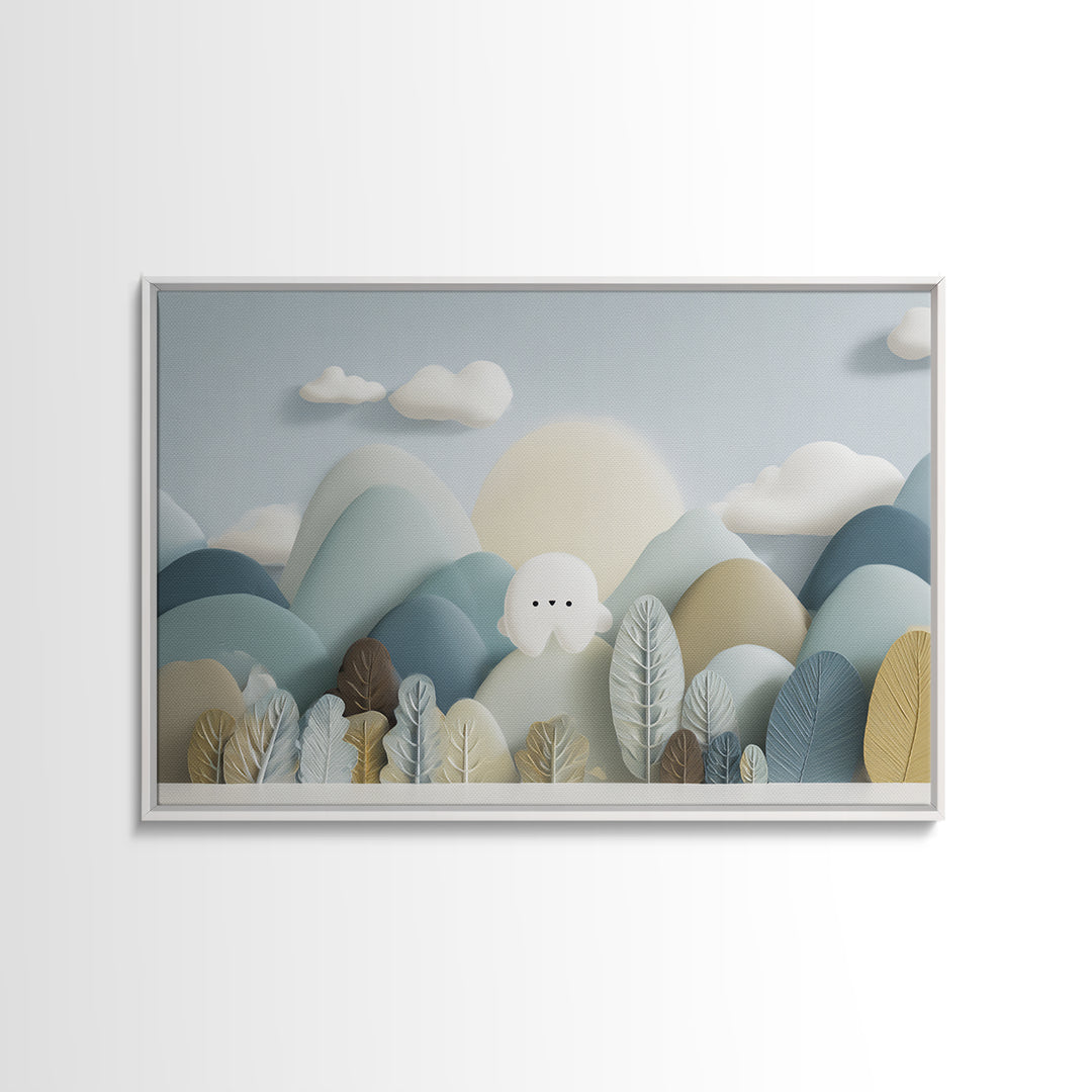 Playful Tooth Shaped Character Canvas Print, Dental Office Art, Office Wall Art, Office Decor, Abstract Art, Calm, DOA-3x2-58