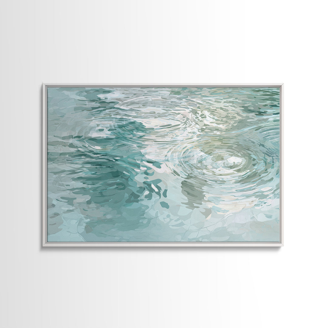 Abstract Water Ripple Pattern Framed Canvas Print, Dental Office Art, Unique Wall Art, Office Decor, Abstract Art, Calm, DOA-3x2-65
