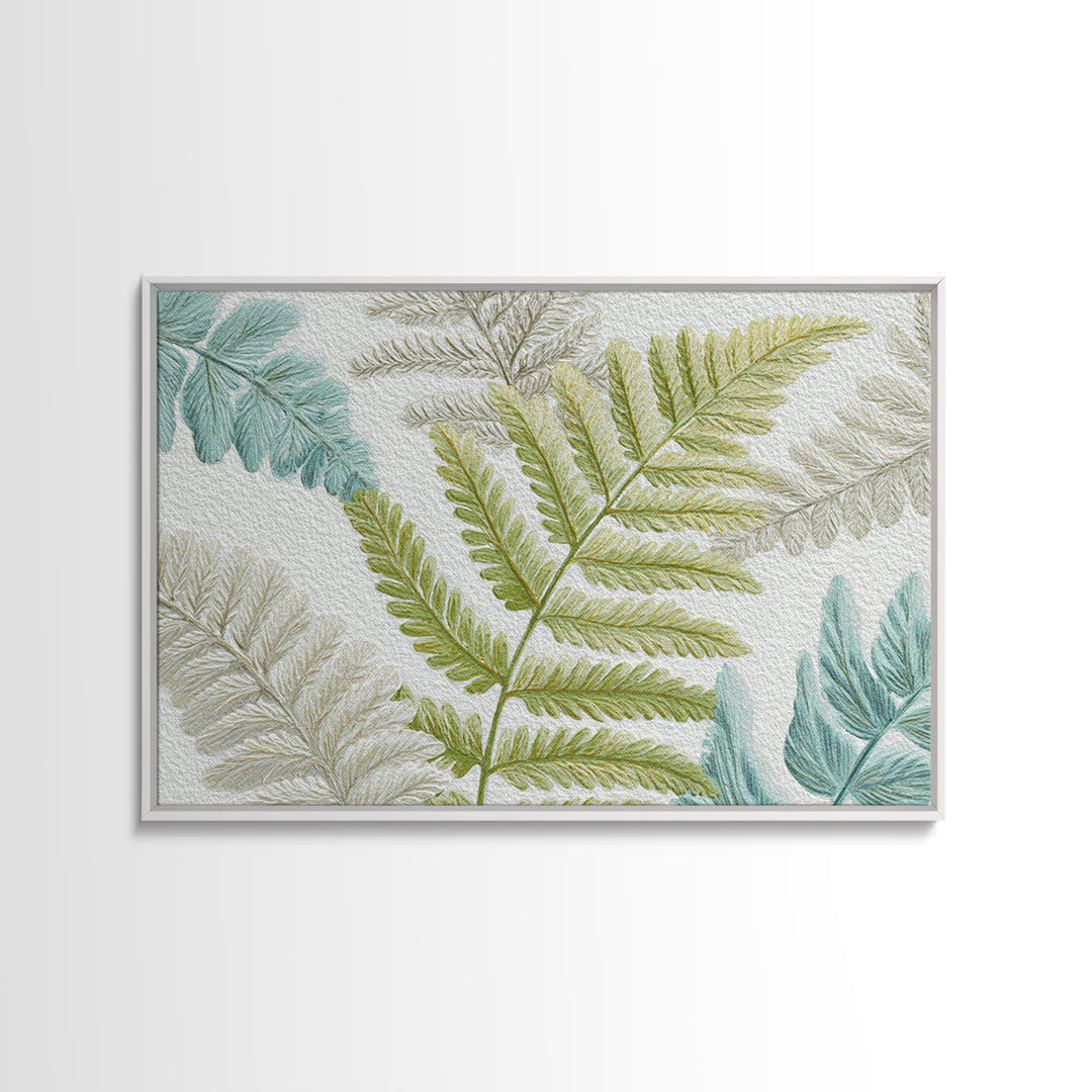 Botanical Fern Study Framed Canvas Print, Dental Office Art, Room Decor, Office Decor, Fine Art, Calm, Minimalist Wall Art, DOA-3x2-71