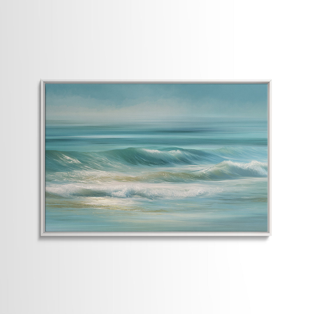 Calming Abstract Ocean Waves Framed Canvas Print, Dental Office Art, Dental Hygiene, Office Decor, Calm, Medical Office Art, DOA-3x2-77