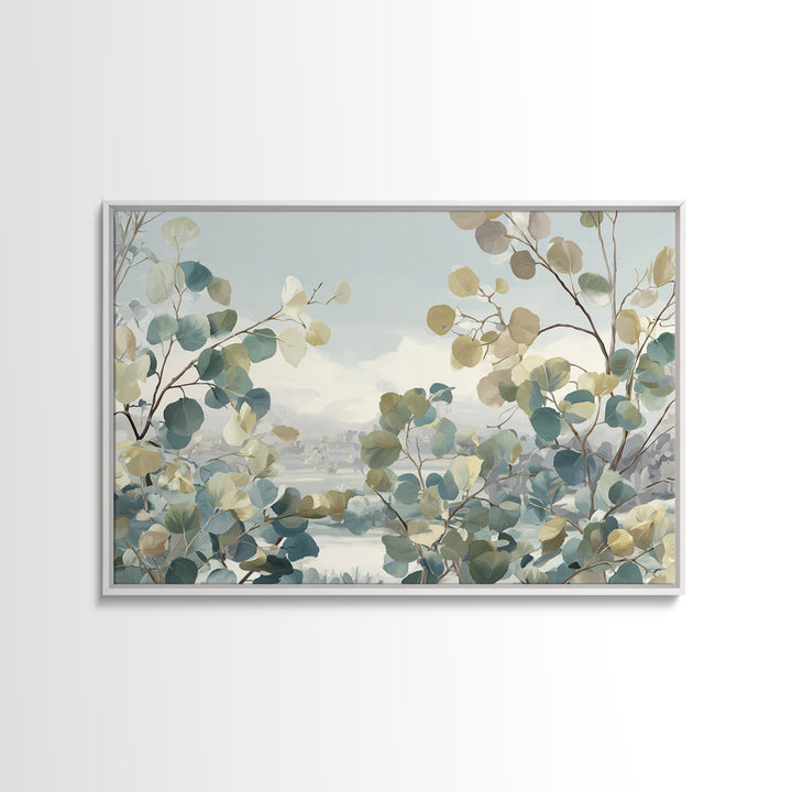 Soft Botanical Eucalyptus Print for Clean Atmosphere Canvas Print, Dental Office Art, Printable Wall Art, Office Decor, Calm, DOA-3x2-79