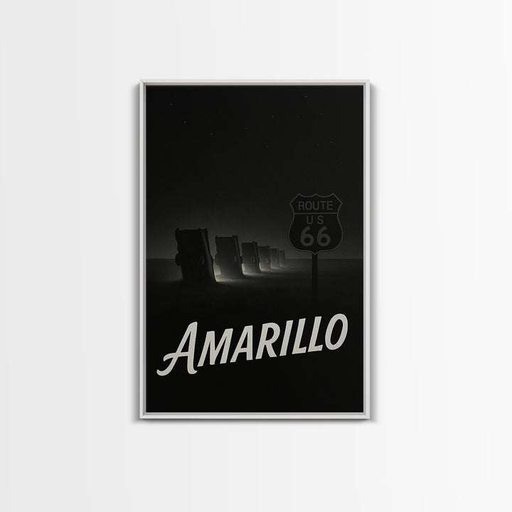 Amarillo Texas Travel Poster, Canvas Print, Night Street Poster Art, Amarillo City Art, City Art Print, Vintage City Art, Retro Travel Print
