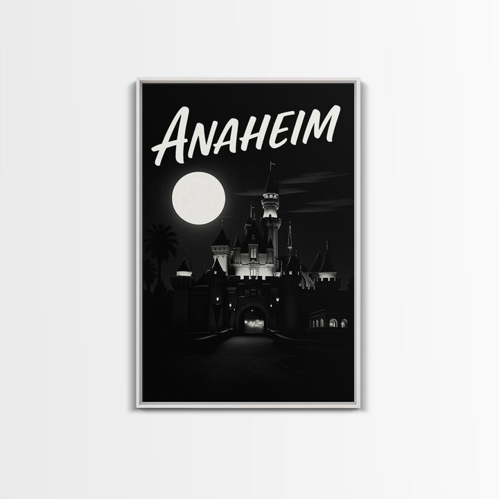 Anaheim California Travel Poster, Canvas Print, Black And White Travel Art, Anaheim Wall Art, Gift For Travelers, Retro Travel Print