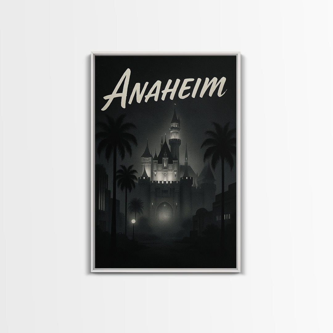 Anaheim Travel Poster, Canvas Print, Night Street Poster Art, Anaheim Wall Art, Travel Wall Decor, Modern Wall Decor, City Travel Prints