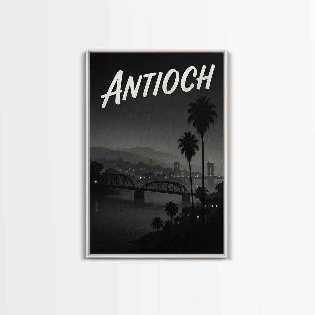 Antioch California Travel Poster, Canvas Print, Black And White Travel Art, Antioch Poster Print, Travel Poster Art, Eclectic Wall Decor