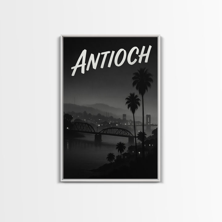 Antioch California Travel Poster, Canvas Print, Black And White Travel Art, Antioch Poster Print, Travel Poster Art, Eclectic Wall Decor