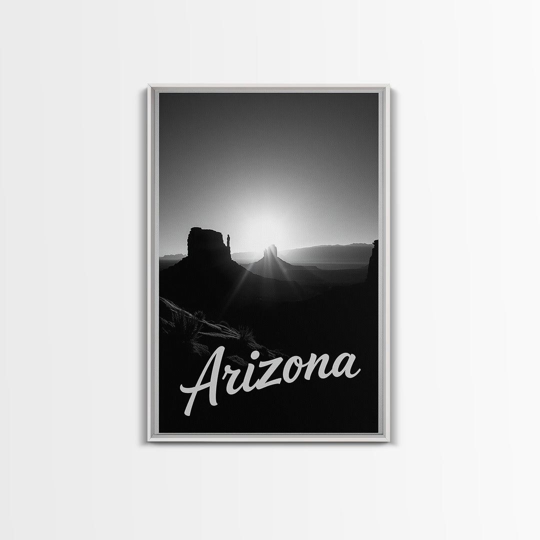 Arizona Travel Poster, Canvas Print, Dark Moody City Wall Art, Arizona Wall Art, Living Room Wall Art, Fine Art Print, Vintage City Art