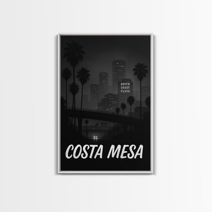 Costa Mesa California Travel Poster, Canvas Print, Vintage Noir Poster Art, Costa Mesa Art Print, Travel Wall Art, Art Print