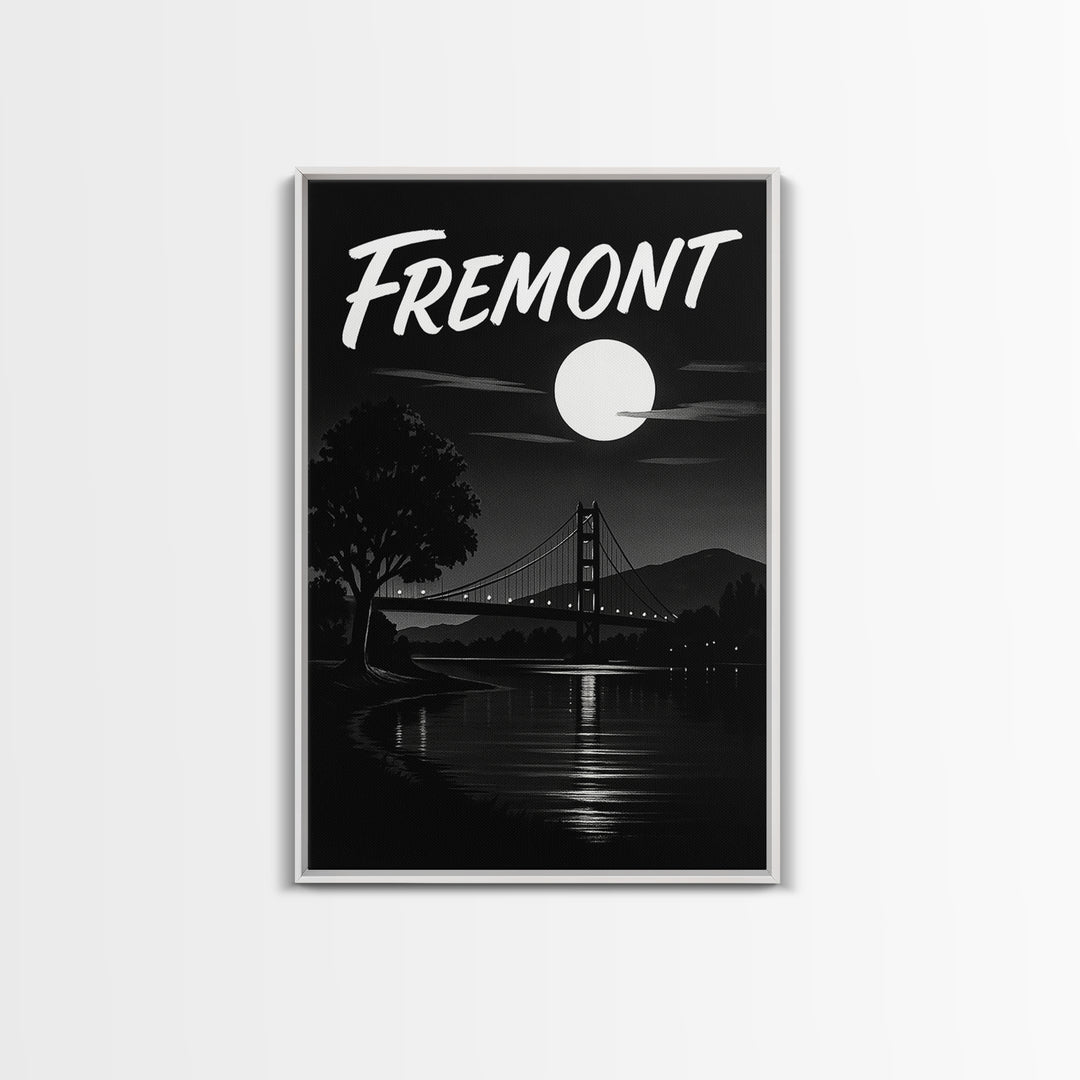 Fremont Travel Poster, Canvas Print, Black And White Travel Art, Fremont Wall Art, Gift For Travelers, City Art Print, Modern Wall Decor
