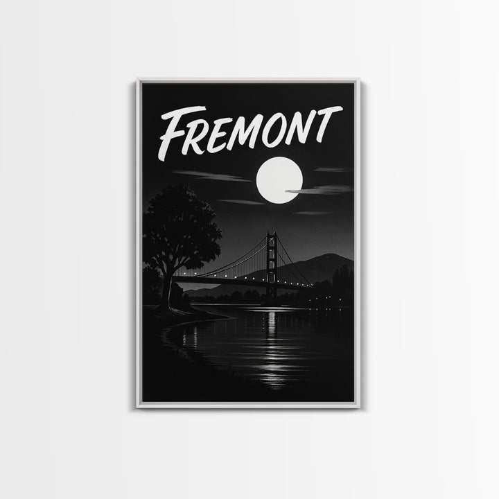 Fremont Travel Poster, Canvas Print, Black And White Travel Art, Fremont Wall Art, Gift For Travelers, City Art Print, Modern Wall Decor