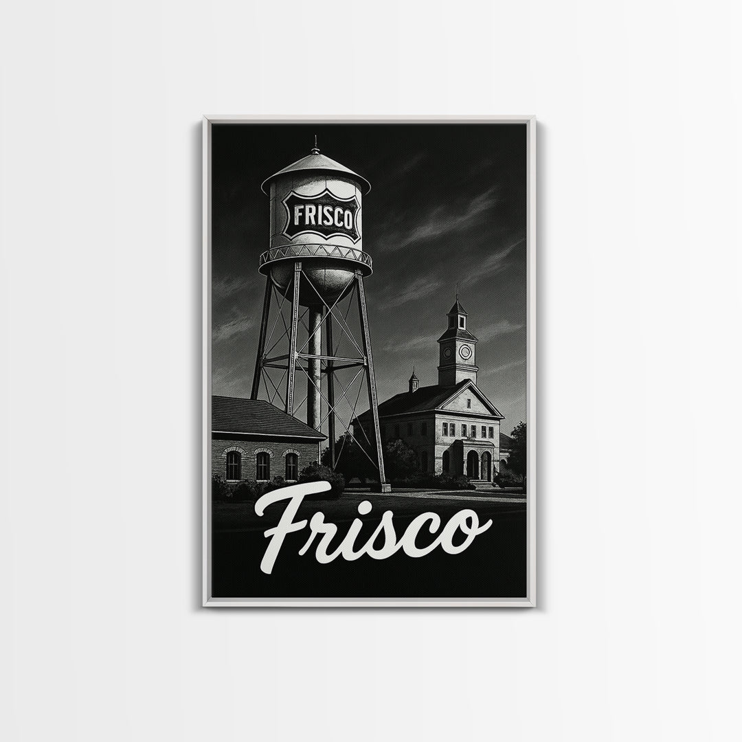 Frisco Travel Poster, Canvas Print, Night Street Poster Art, Frisco Art Print, Living Room Wall Art, Travel Poster Art, Eclectic Wall Decor