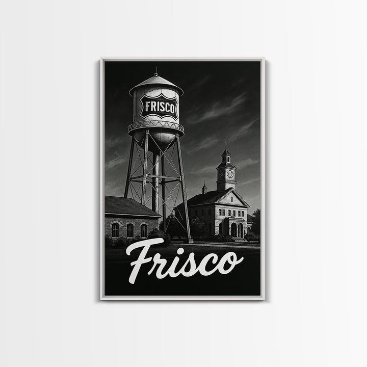 Frisco Travel Poster, Canvas Print, Night Street Poster Art, Frisco Art Print, Living Room Wall Art, Travel Poster Art, Eclectic Wall Decor