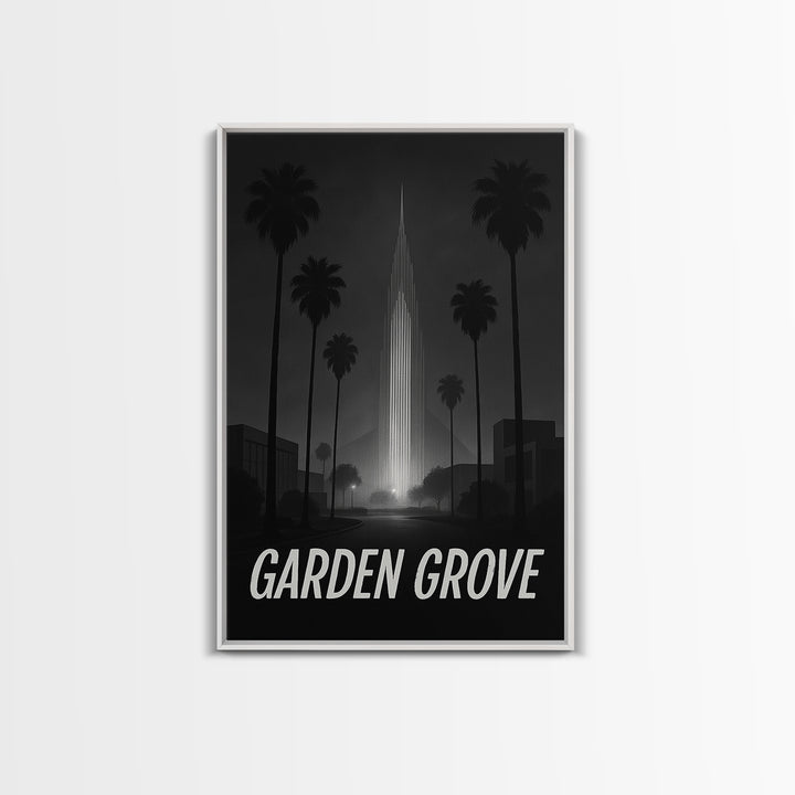 Garden Grove California Travel Poster, Canvas Print, Black And White Travel Art, Garden Grove Travel Art, Eclectic Wall Decor, Poster Art