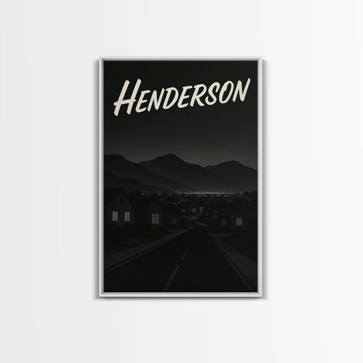 Henderson Nevada Travel Poster, Canvas Print, Black And White Travel Art, Henderson City Art, City Travel Prints, Watercolor Cityscape