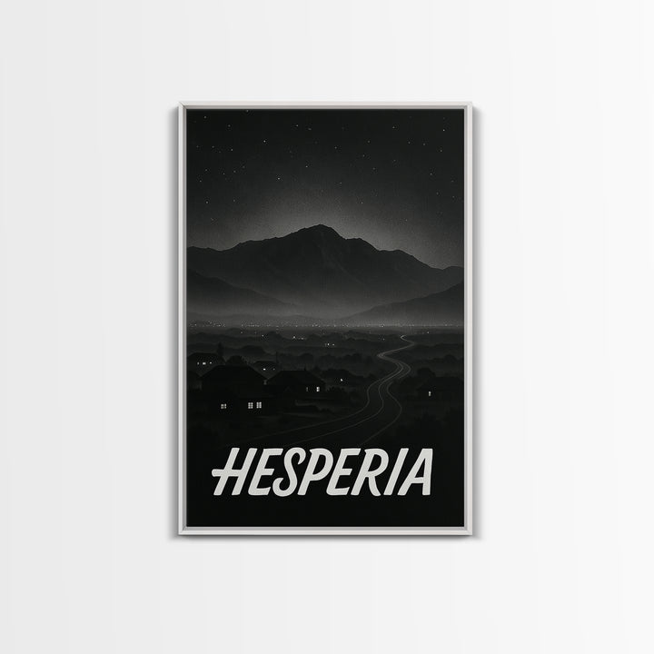 Hesperia California Travel Poster, Canvas Print, Vintage Noir Poster Art, Hesperia Art Print, Travel Art, Travel Wall Art, Wall Art