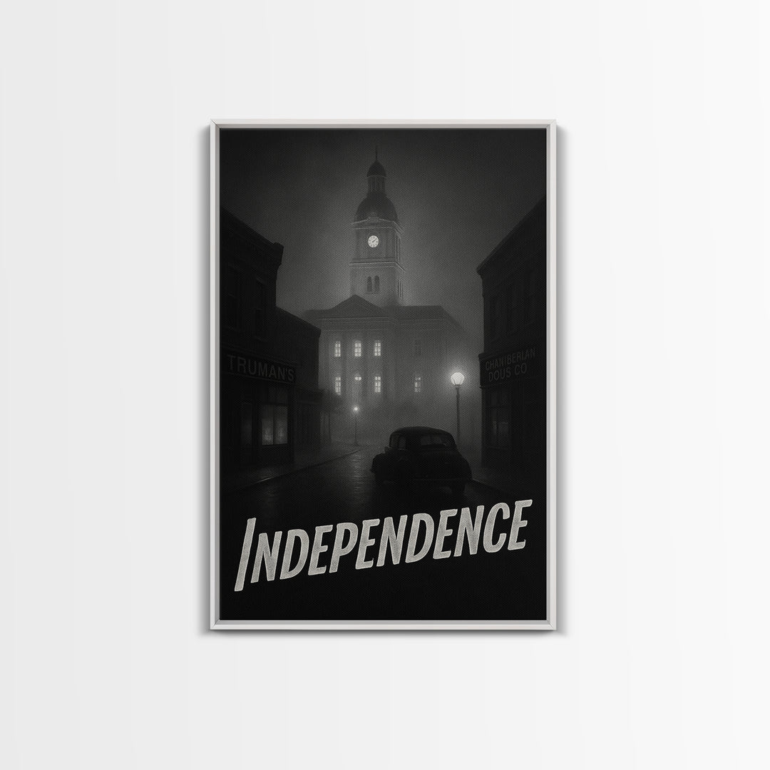 Independence Missouri Travel Poster, Canvas Print, Vintage Noir Poster Art, Independence City Art, Travel Art Print, Art Print