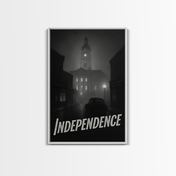 Independence Missouri Travel Poster, Canvas Print, Vintage Noir Poster Art, Independence City Art, Travel Art Print, Art Print