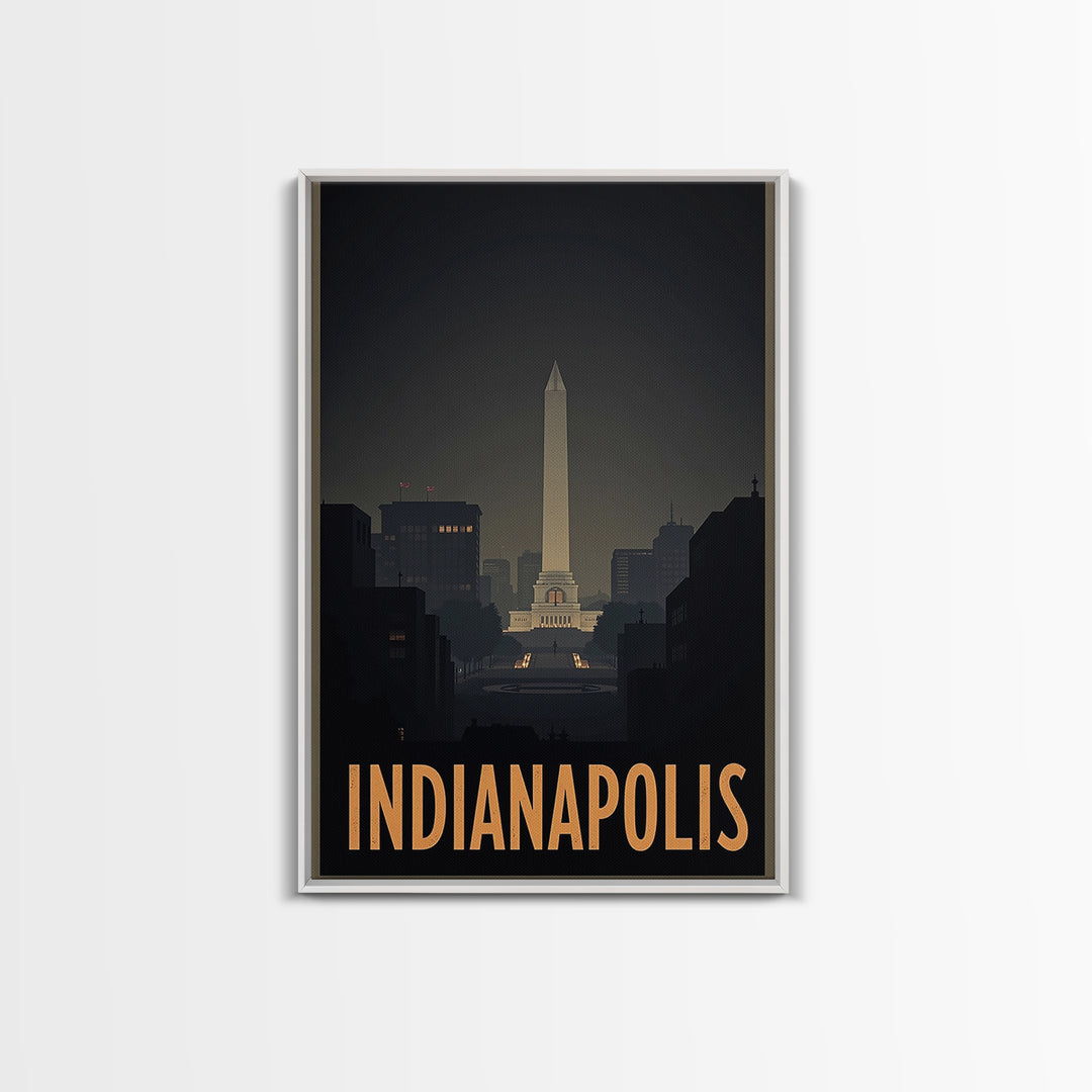 Indianapolis Indiana Travel Poster, Canvas Print, Black And White Travel Art, Indianapolis City Art, Vintage City Art, Travel Poster Set