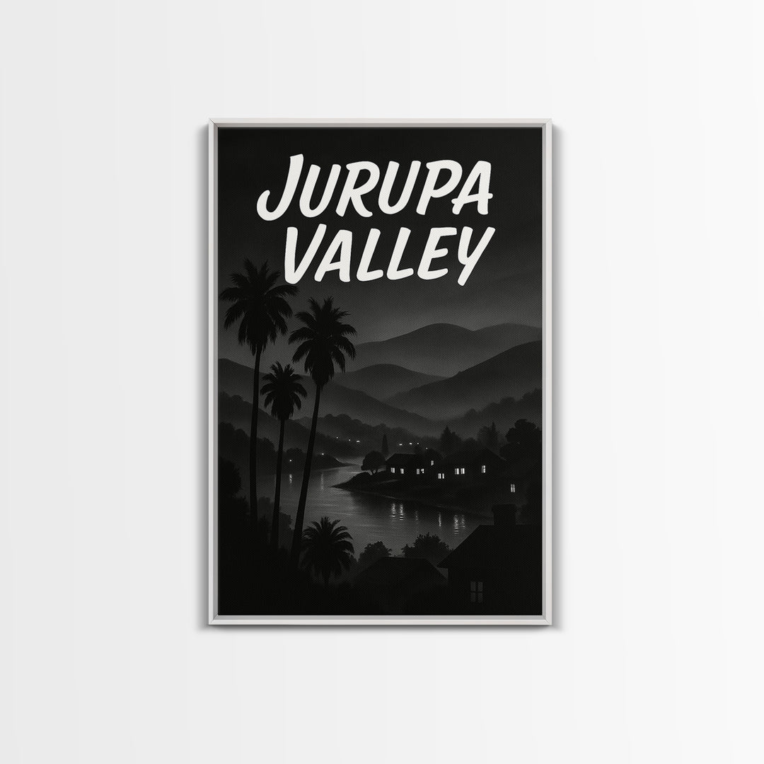 Jurupa Valley California Travel Poster, Canvas Print, Night Street Poster Art, Jurupa Valley Wall Art, Vintage Travel Art, Travel Poster Art