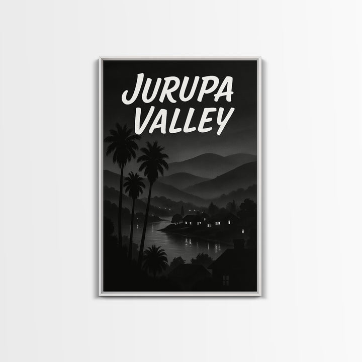 Jurupa Valley California Travel Poster, Canvas Print, Night Street Poster Art, Jurupa Valley Wall Art, Vintage Travel Art, Travel Poster Art