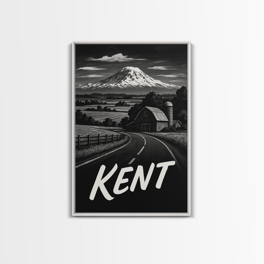 Kent Travel Poster, Canvas Print, Black And White Travel Art, Kent Art Print, Fine Art Print, Travel Art Print, Vintage Travel Art