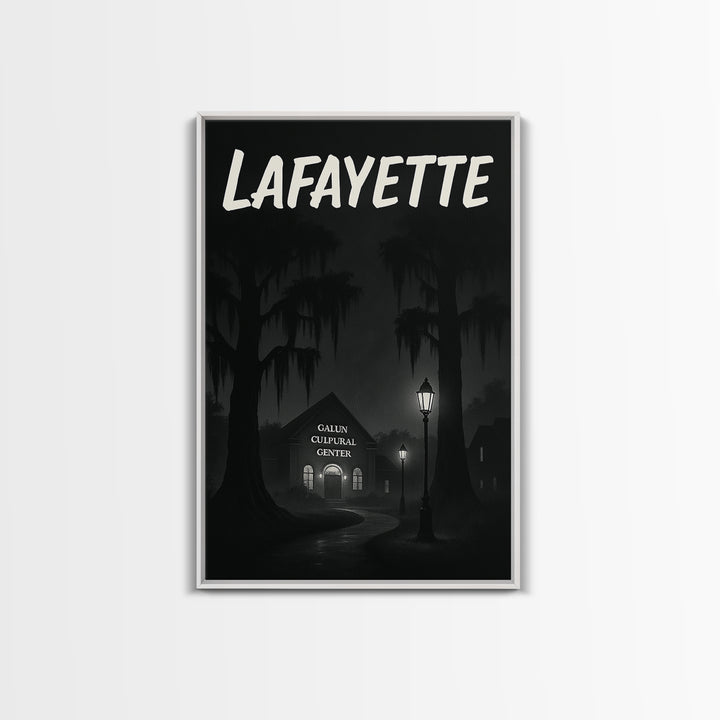 Lafayette Louisiana Travel Poster, Canvas Print, Night Street Poster Art, Lafayette City Art, Travel Poster Set, City Poster, Art Print