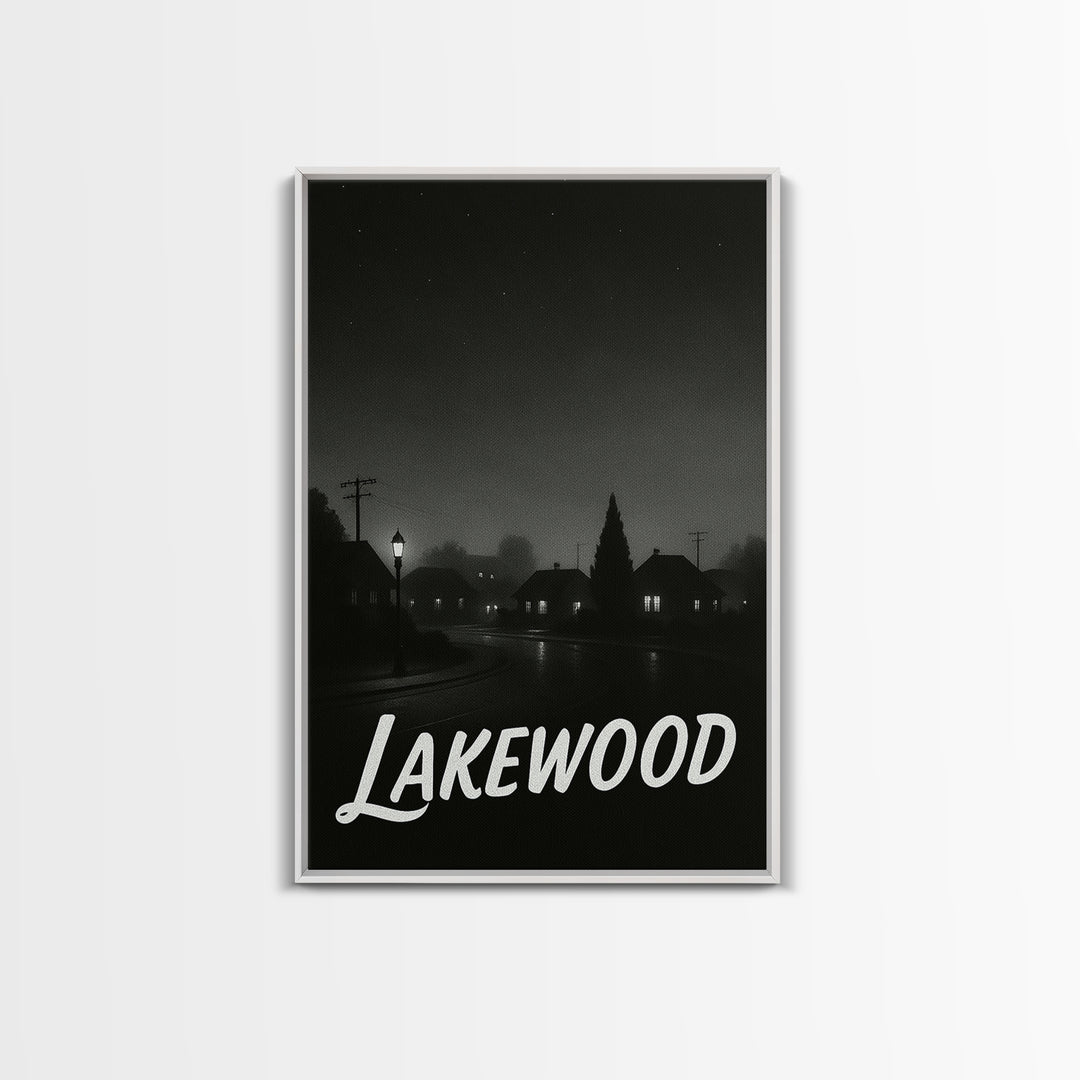 Lakewood Colorado Travel Poster, Canvas Print, Black And White Travel Art, Lakewood Art Print, Gift For Travelers, Travel Wall Art