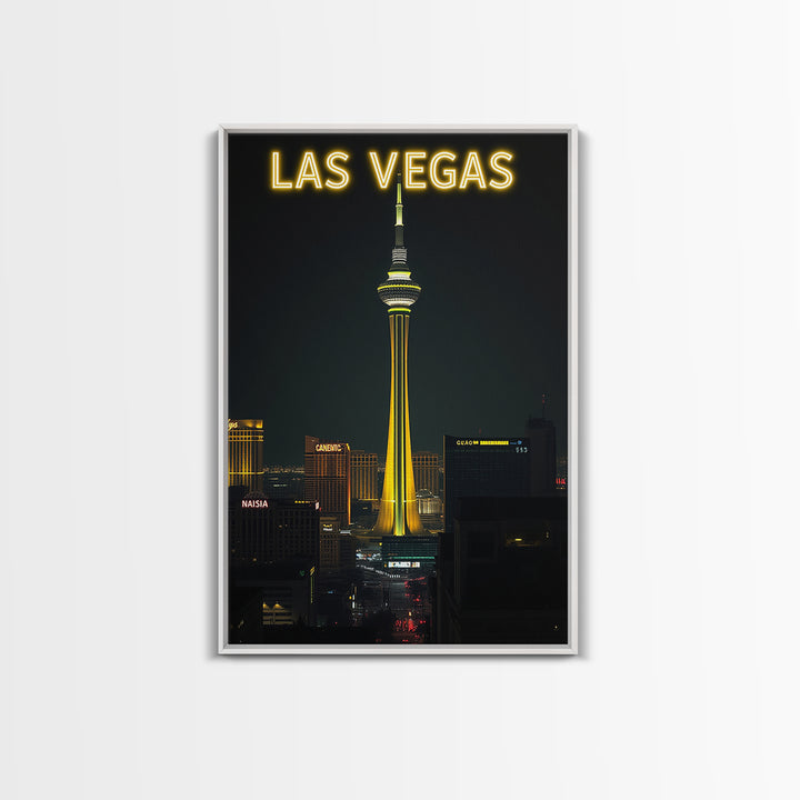 Las Vegas Travel Poster, Canvas Print, Night Street Poster Art, Las Vegas Art Print, Travel Art Print, City Travel Prints, Art Print