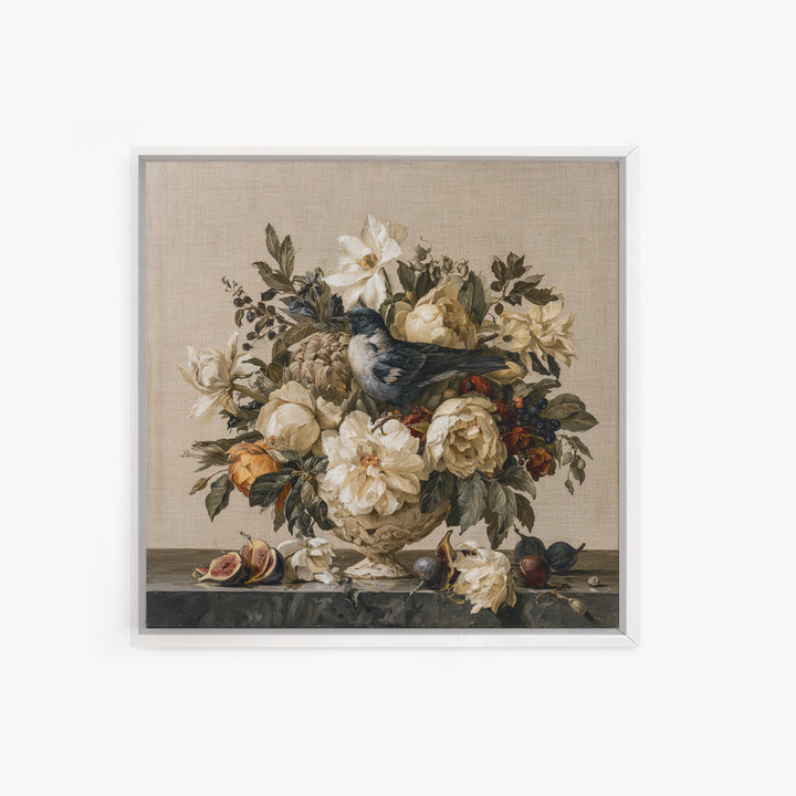 Classic Dutch Feast Arrangement Canvas Print, Dining Room Art, Digital Print, Dining Room Decor, Watercolor Art, Dining, DRA-1x1-19