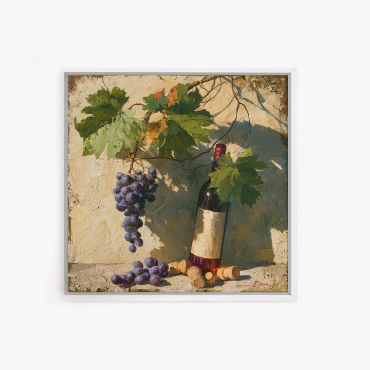 Botanical Grapevine with Leaves and Fruit Canvas Print, Dining Room Art, Bedroom Wall Art, Dining Room Decor, Dining, DRA-1x1-21