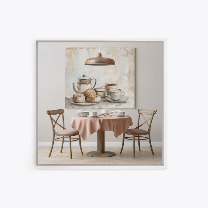 French Bistro Food Illustration Without Text Canvas Print, Dining Room Art, Set of 3 Prints, Dining Room Decor, Dining, DRA-1x1-34