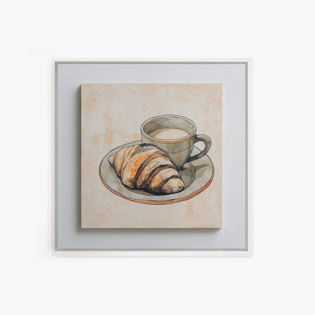 French Bistro Food Illustration Without Text Canvas Print, Dining Room Art, Trendy Wall Art, Dining Room Decor, Oil Painting, DRA-1x1-82