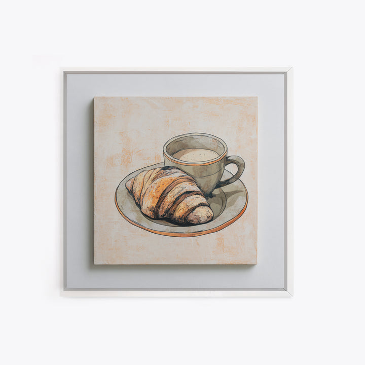French Bistro Food Illustration Without Text Canvas Print, Dining Room Art, Trendy Wall Art, Dining Room Decor, Oil Painting, DRA-1x1-82