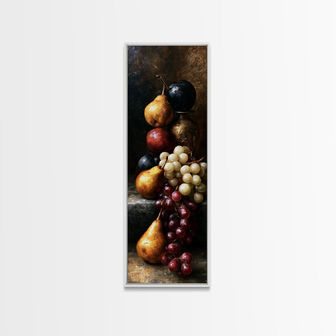 Classical Fruit Still Life Canvas Print, Dining Room Art, Trendy Wall Art, Dining Room Decor, Fine Art, Dining, DRA-1x3-13